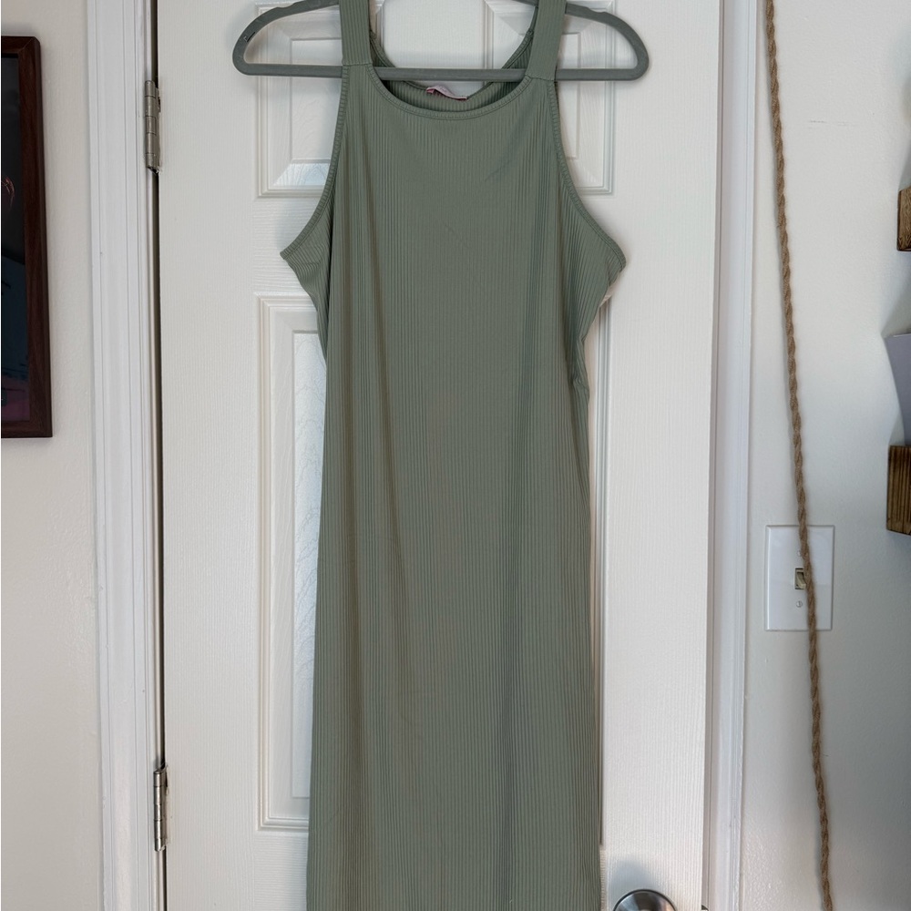 Pink Lily Sage Green Midi Dress